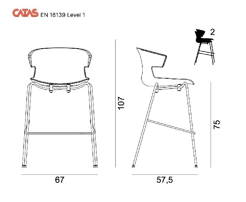 Tabouret de Bar avec repose pieds Cove - Offisit - Vert_2