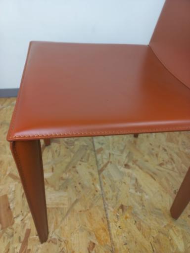 Chaise pour salle à manger Greta - cuir d'occasion - modèle Quia - idéale pour cuisine et meubles de contrat_2