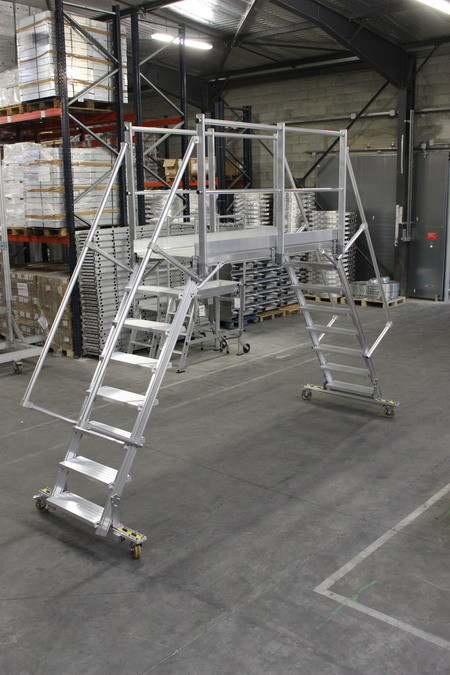 Passerelle industrielle roulante double RID - 3 marches - Ref. RID0833_2
