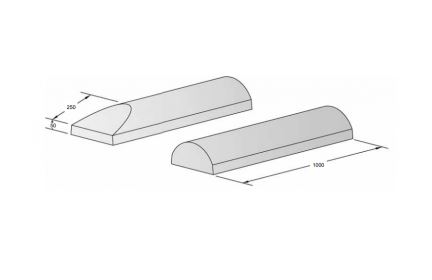 Séparateurs de voie béton - 300 sifflet - Élément monobloc - 76 kg - Dim : 1000x300x140 mm_2