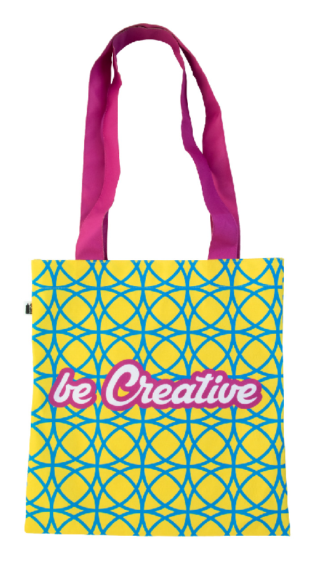 Sac shopping en polyester RPET 600D - impression sublimation - anses longues - labélisé RPET_2