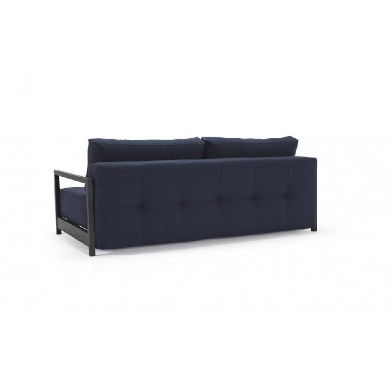 Innovation Living - Canapé convertible design Bifrost Deluxe 155x200 cm - Tissu Mixed Dance Blue avec accoudoirs bois_2