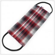 Masque lavable 3 plis - carreau gris et rouge - tissu 100% coton - VDM - barrette nasale_2