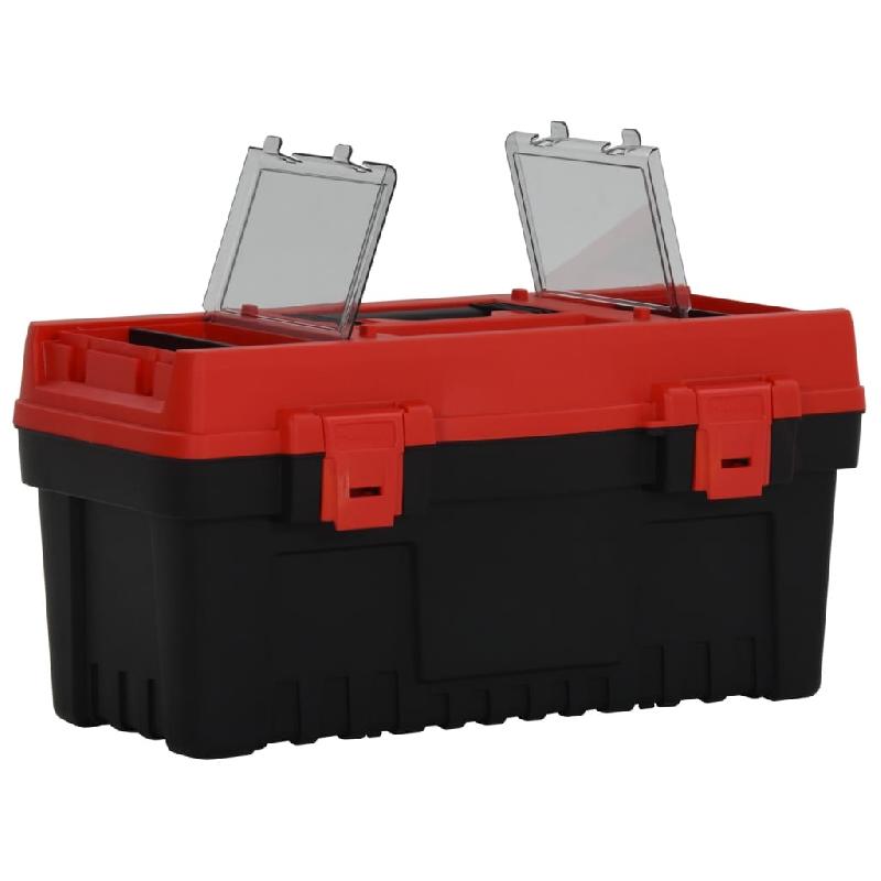Vidaxl ensemble de boîte à outils 2 pcs noir et rouge polypropylène 152103_2