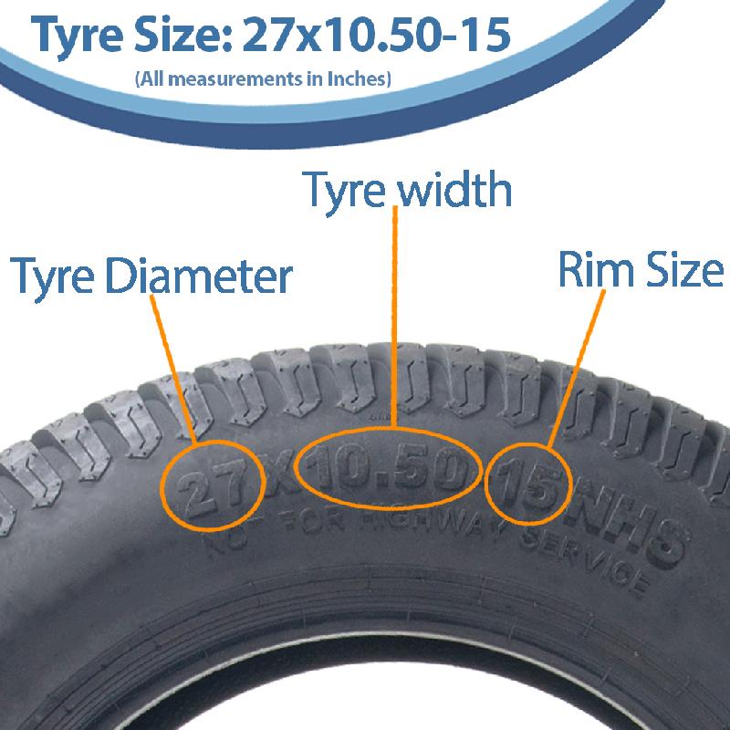 27x10.50-15 Pneus pour tondeuses à gazon 4 plis Multi Turf Grass P332A Wanda 600kgs (Lot de 4)_2