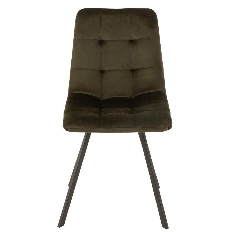 Chaise Milena - Vert foncé en velours avec pieds en métal laqué noir - Design moderne et confortable_2
