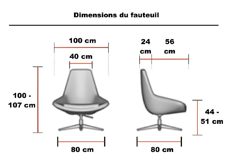 Fauteuil Lounge pivotant Storn - Mobel linea. - Haut, Rose_2