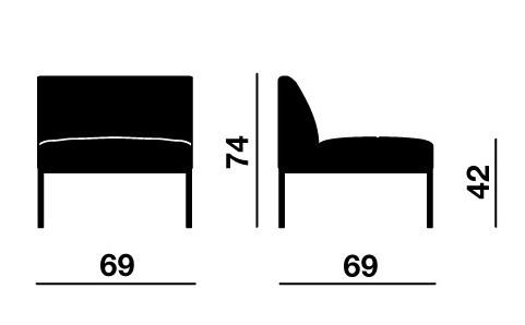Canapé modulable ASTRO, version droit avec dossier - Offisit. - Pistache_0
