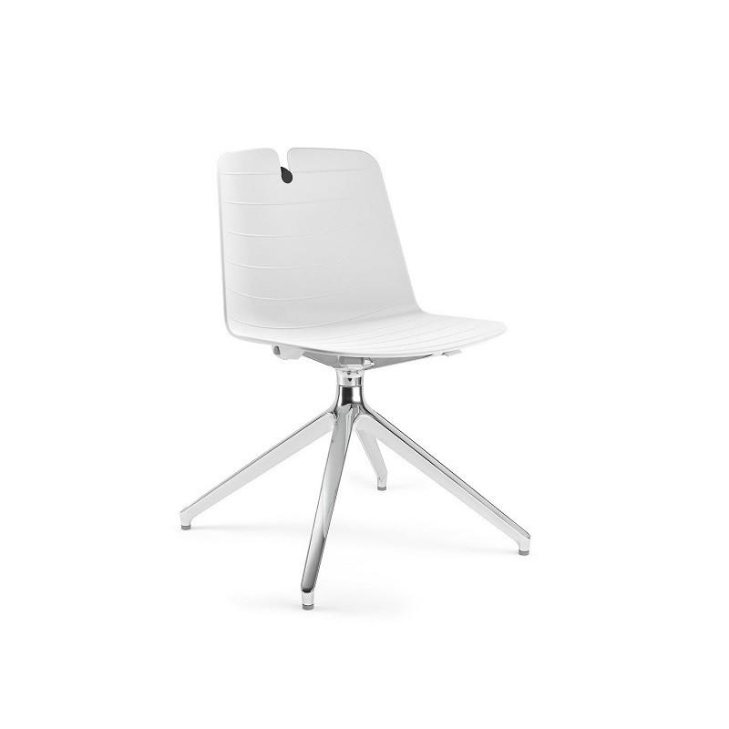Chaise Mindy avec pied pyramidal - Mobel Linea. - Blanc_0