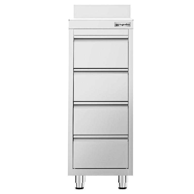 Meuble bas inox à tiroirs PREMIUM - 400 x 600 mm - 4 tiroirs - SS4SI46A_2