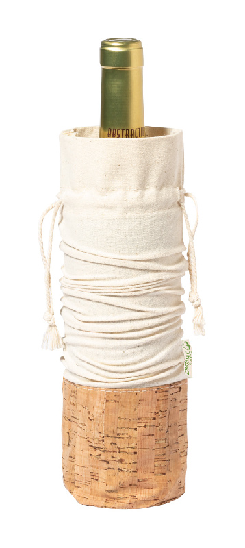 Emballage bouteille de vin - Sac cadeau en coton bio et liège naturel - Pour 1 bouteille_2