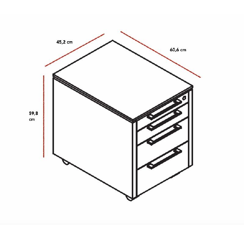Caisson mobile exécutif Status - MDD. - Noyer_2