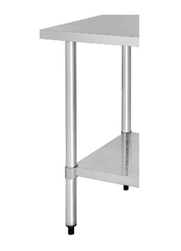 Table en inox 90x70 cm avec rebord + étagère_2