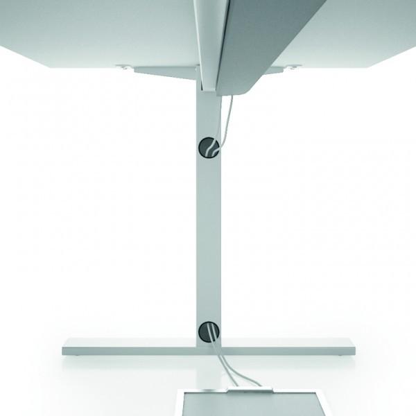 Bureau Idea Tube avec meuble de rangement - Quadrifoglio - Blanc, 184, Droite_2