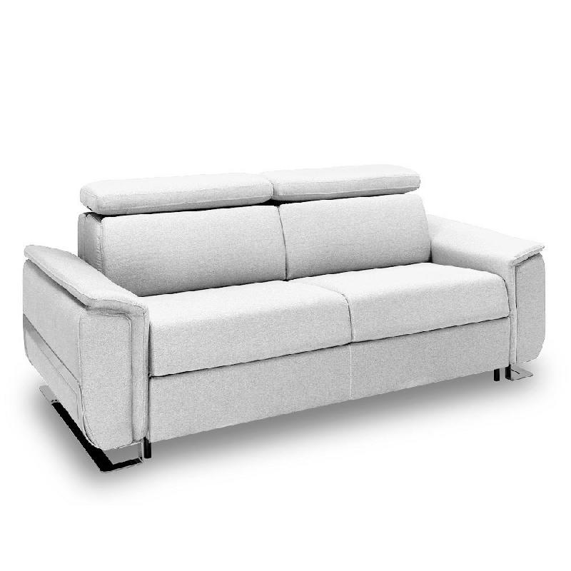 Canapé convertible express Réaumur - 140cm - Matelas 16cm - Pieds luge - Polyuréthane blanc cassé_2