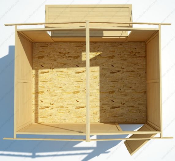 Chalet de Noël pliable en bois massif Gardy Shelter - 332x237cm - 7,87m² - Réf 3786 - Epicéa massif, montage en 5 minutes_2