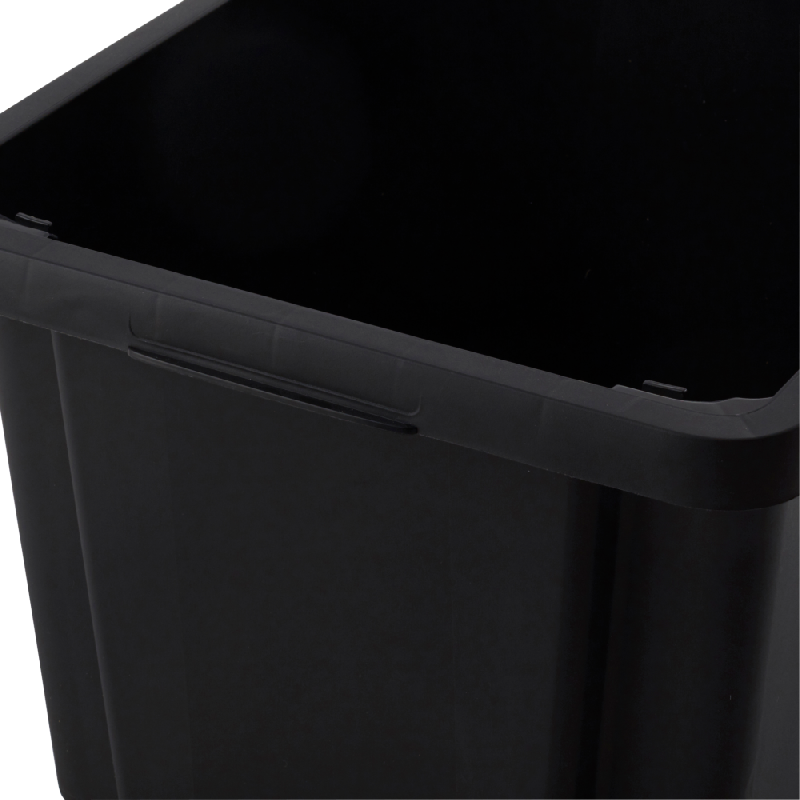 Boîte de rangement noir 26L - polypropylène - non superposable avec couvercle_2