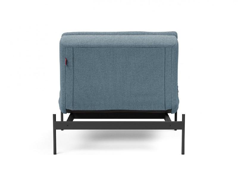 Fauteuil lit design convertible DUBLEXO Lauge Soft Indigo - 90x115 cm - Pieds métal noir - INNOVATION LIVING_2