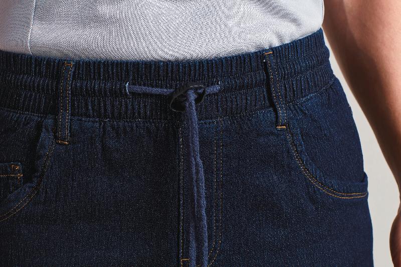 Pantalon de chef artisan - Réf: PR556 - Premier - 87% coton, imitation jogging, élastiqué - Black Denim et Indigo Denim_2