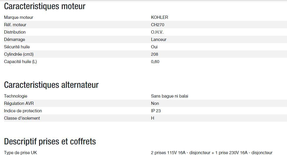 Perform 3000 TB UK - Groupe électrogène Kohler - Gamme Perform - Puissance max 2,8 kW - 230V - 50Hz_2