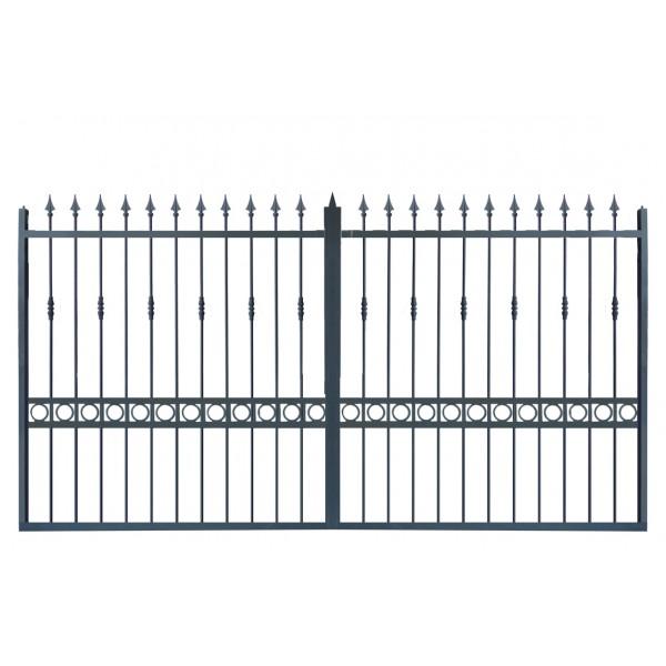 Portail battant modèle 3 / double battants / droit / ajouré / en fer / 3 x 1.6 m_0
