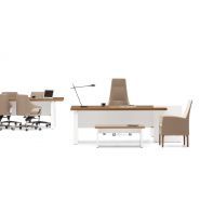 Bureau de direction design sobre et géométrique - couleur laque - CROSS - Bürotime avec solutions d'électrification et partage de données intégrés_2