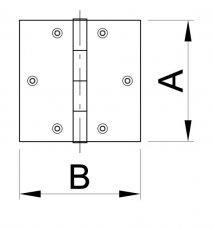 Charnière 63x63 zinguée forme carrée - 1paire - 2pcs_2