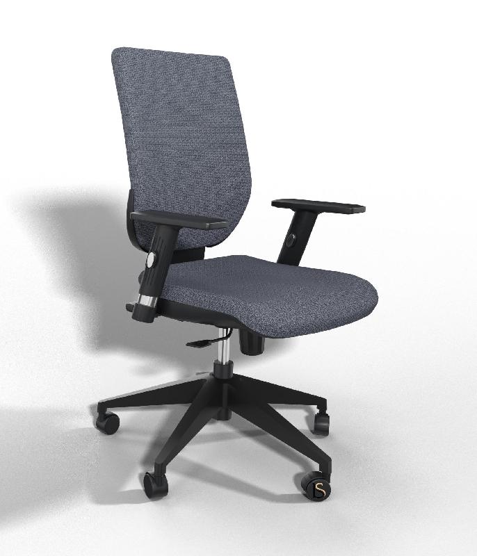 Siège de bureau Tertio avec système contact permanent - Sokoa - Gris, Réglable hauteur_0