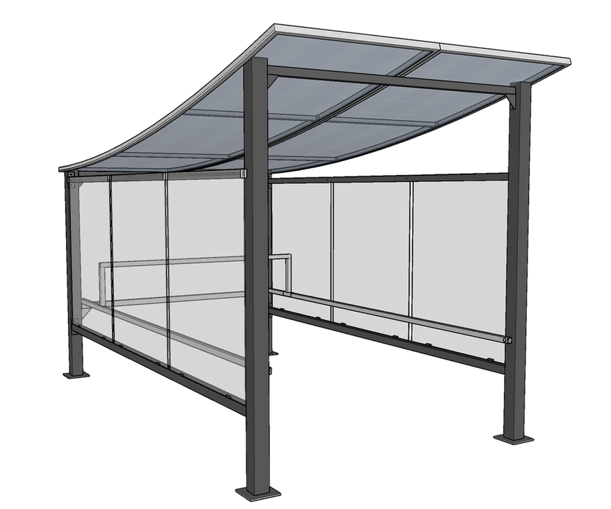 Abri pour chariot à toiture concave - Profondeur 4350mm x l 2330mm x h 2705mm - EVO 3 - Le temple du mobilier_2