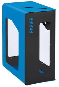 Borne de tri sélectif 90L Vigipirate sans serrure - Façade Grise - CUBATRI_2