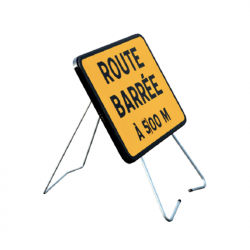 Panneau temporaire KC1 - Route barrée avec disque de distance - Indication de chantier_2