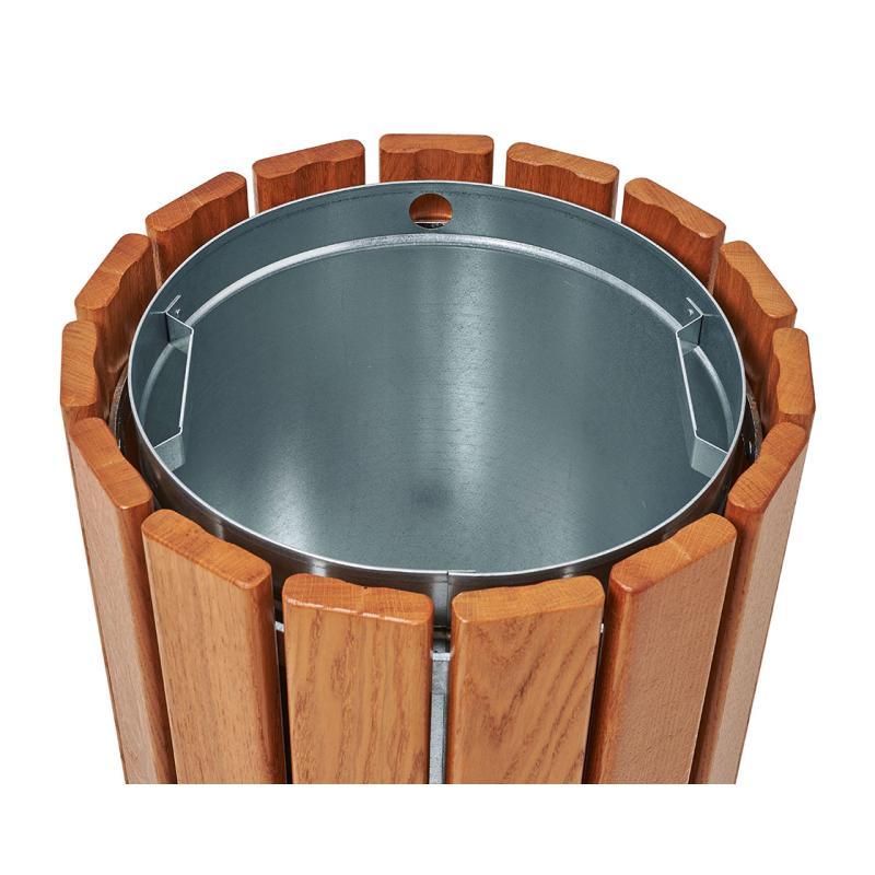 Corbeille Cologne 60 litres - bois exotique, finition chêne clair ou acajou - Réf : 208063.Chec_2
