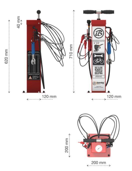 Station de réparation et de gonflage en acier galvanisé ou inoxydable - Outils inclus et espace publicitaire - PRS-SV1_2