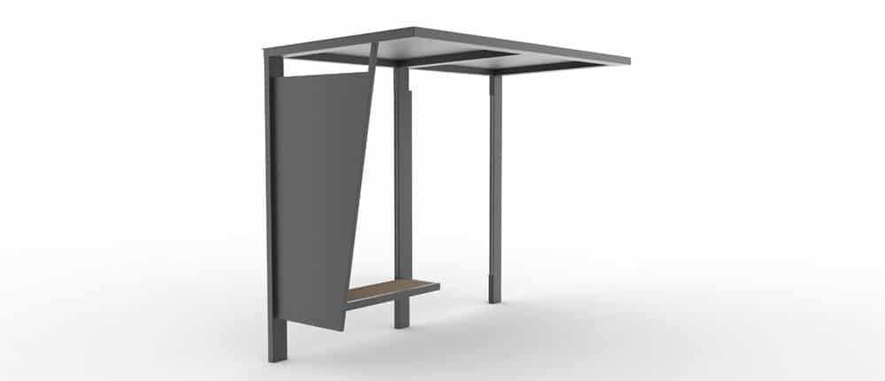 Abri bus pur - structure en acier galvanisé - bardage en verre trempé - avec banquette - 300 x 143 cm_2