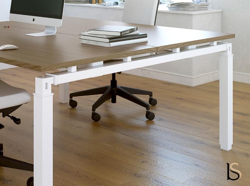 Bureau bench 2 personnes ROCK - MOBEL LINEA - Acacia foncé_0