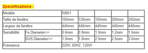 Hd-w801 - Détecteurs de métaux pour l'industrie alimentaire - Puissance 120W - Haida_2
