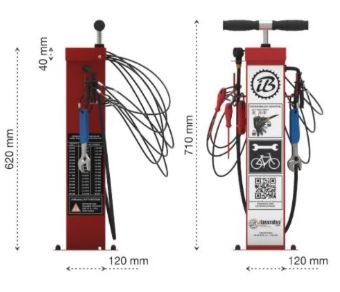 Station de réparation et de gonflage en acier galvanisé ou inoxydable - Outils inclus et espace publicitaire - PRS-SV1_2
