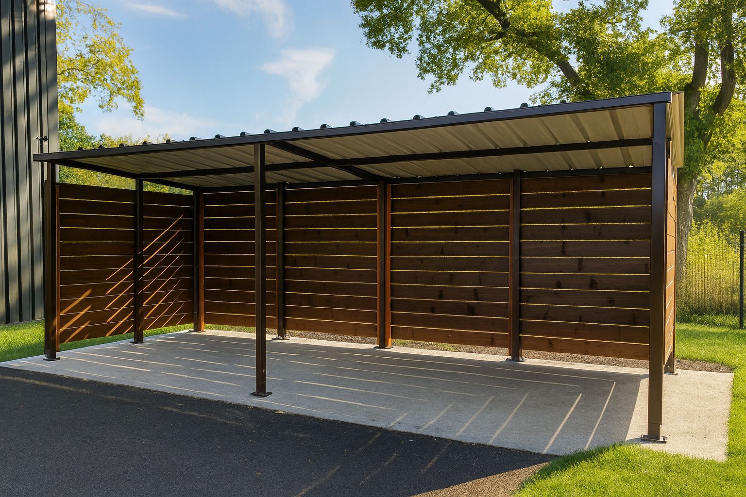 Abri moto esthétique et intemporel en bois