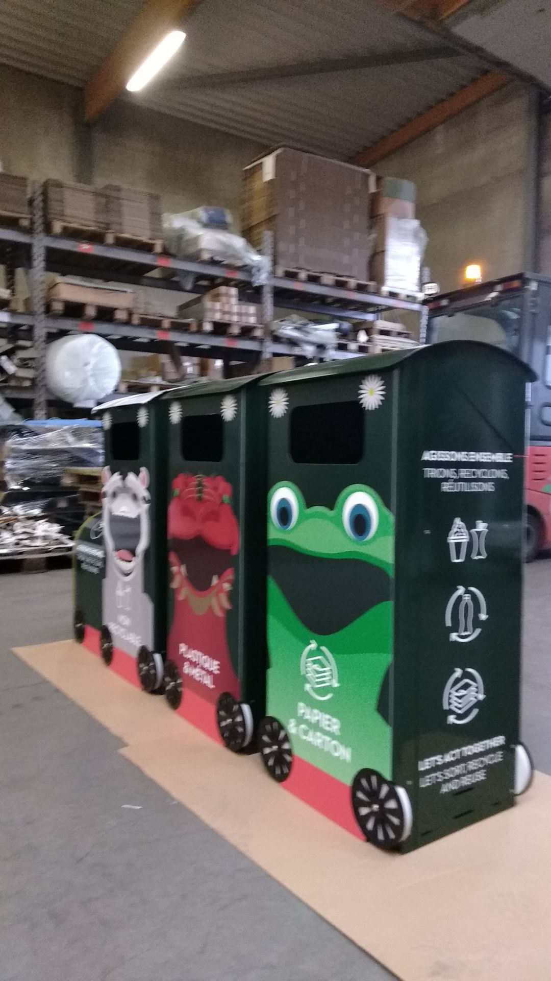 Poubelle éducative en acier galvanisé pour enfants