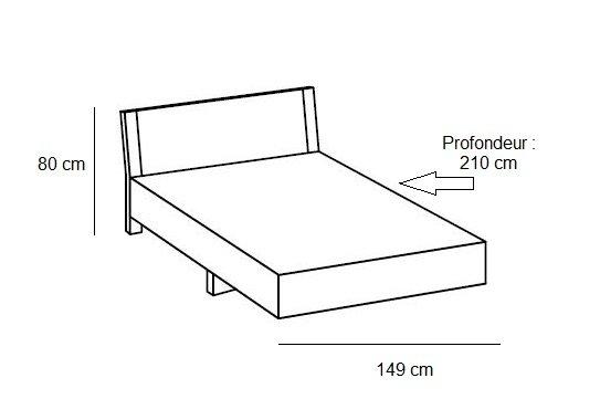 Lit design EVA - Couchage 140 x 200 cm - Chêne châtaigne et rechampis blanc_2