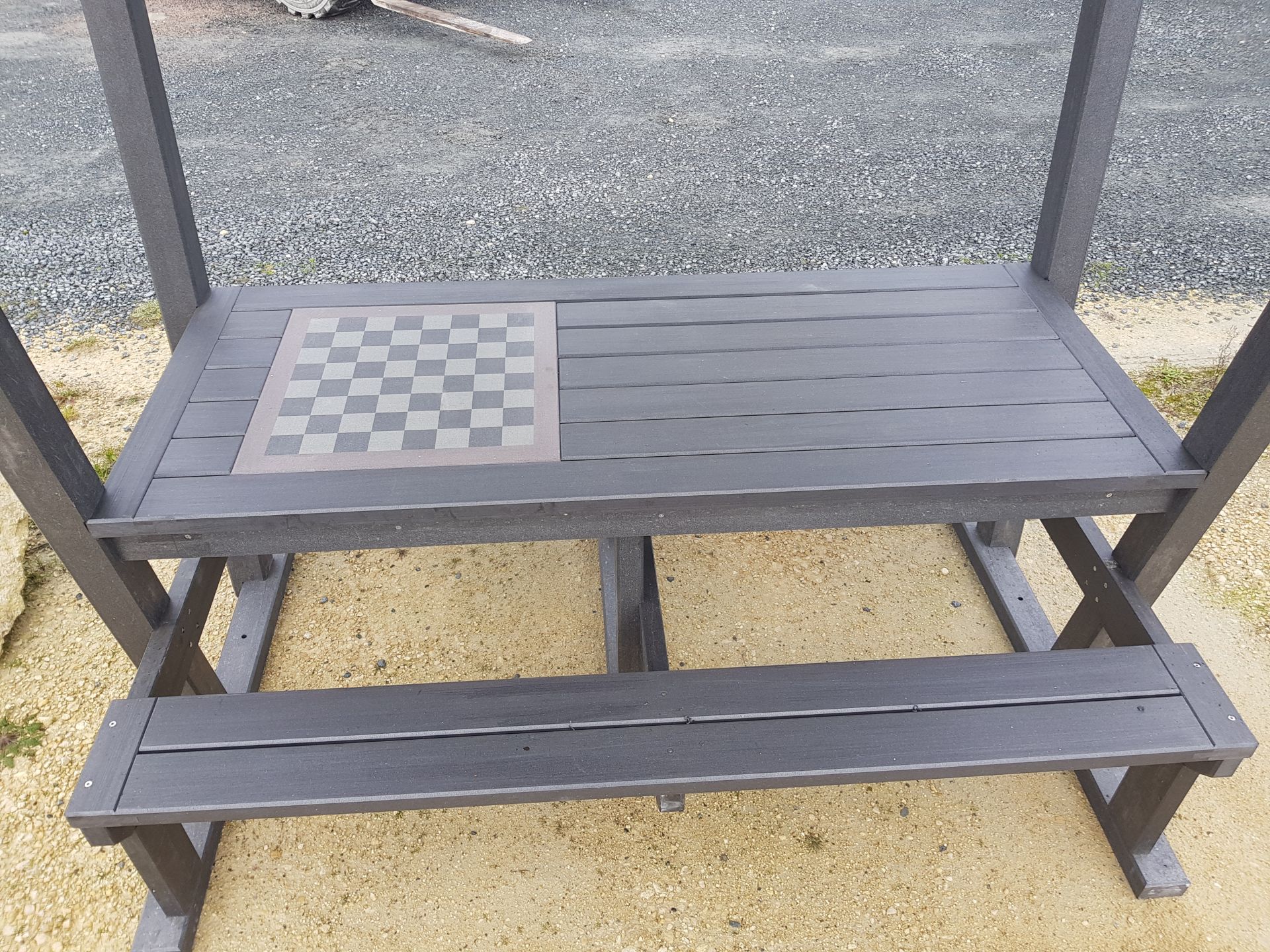 Table pique-nique couverte monobloc 100% recyclée - Polyal - TPNCOUV - 209 x 213 x 236 cm - 400 kg_2