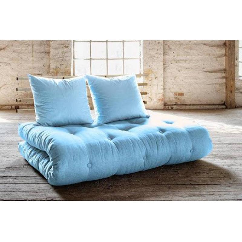 Canapé lit futon Shin Sano bleu clair - Pin massif - Couchage 140x200 cm - Marque KARUP_2