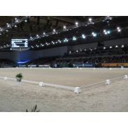 Clôture de carrière - Horse Stop - lice de dressage 20x60m - planches PVC et plots résistants - Ref. Ld2060n_2