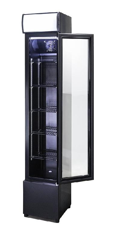 Réfrigérateur porte en verre étroit noir l360 7455.1384 COMBISTEEL_2