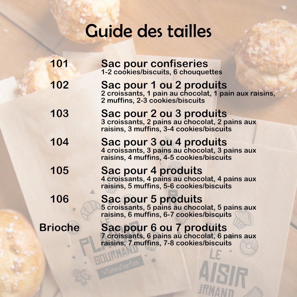 1000 sacs à viennoiseries en kraft brun 103 - Plaisir Gourmand - résistants à l'humidité et aux graisses_2