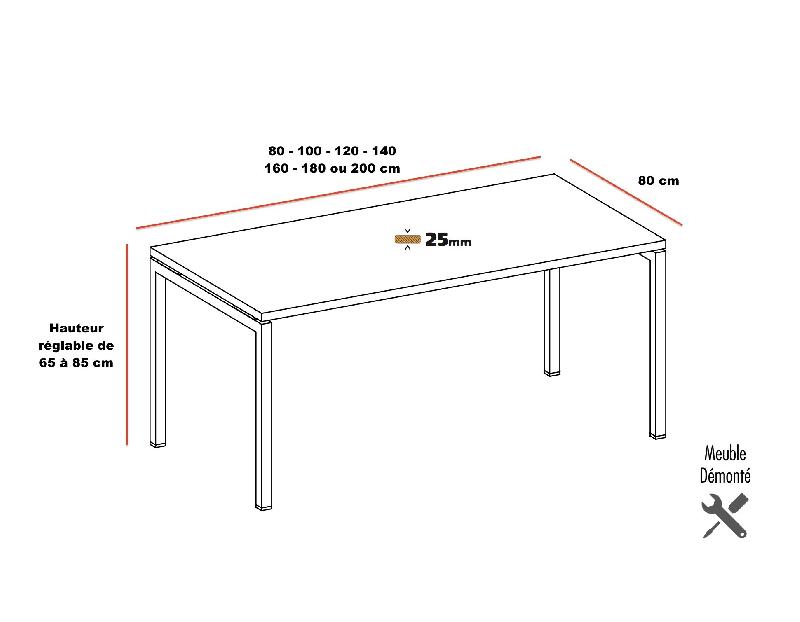 Bureau réglable Idea 01 - Quadrifoglio - 160, Blanc, Noyer canaletto_2