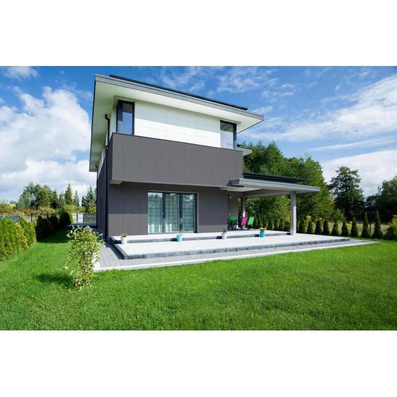 PANNEAU DE BARDAGE STRATIFIÉ HPL COMPACT - COLORIS - GRIS ANTHRACITE, EPAISSEUR - 6 MM, LARGEUR - 130 CM, LONGUEUR - 305 CM, SURFACE COUVERTE EN M² - 3,97_2