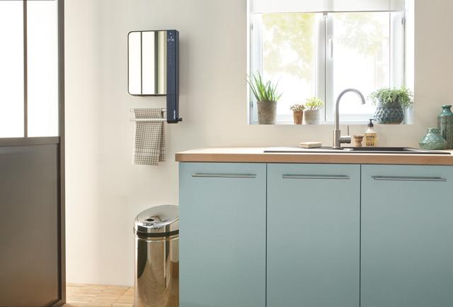 Sèche-serviettes soufflant Telia avec 2 barres et miroir anthracite 1800W - Atlantic - 720111_2