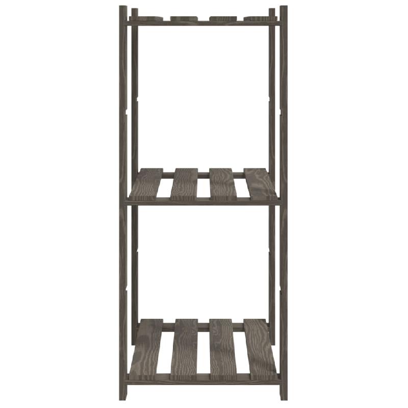 Vidaxl support de rangement à 3 niveaux gris 60x38x90 cm bois de pin 373387_2