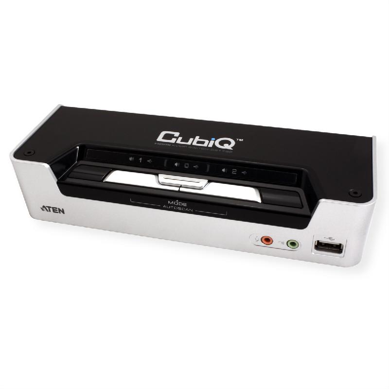 Aten cs1792 switch kvm hdmi, usb, audio, hub usb, 2 ports_2